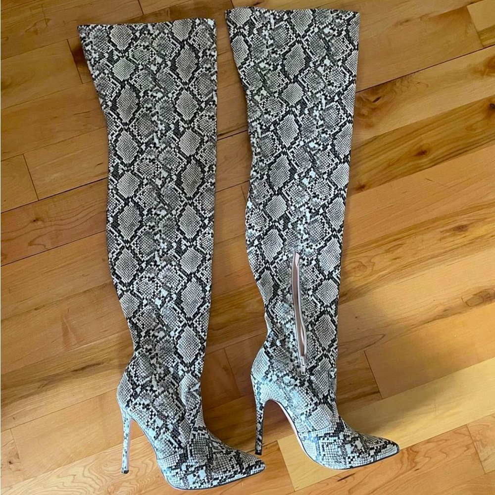 Snake Skin Boots- Chase + Chloe